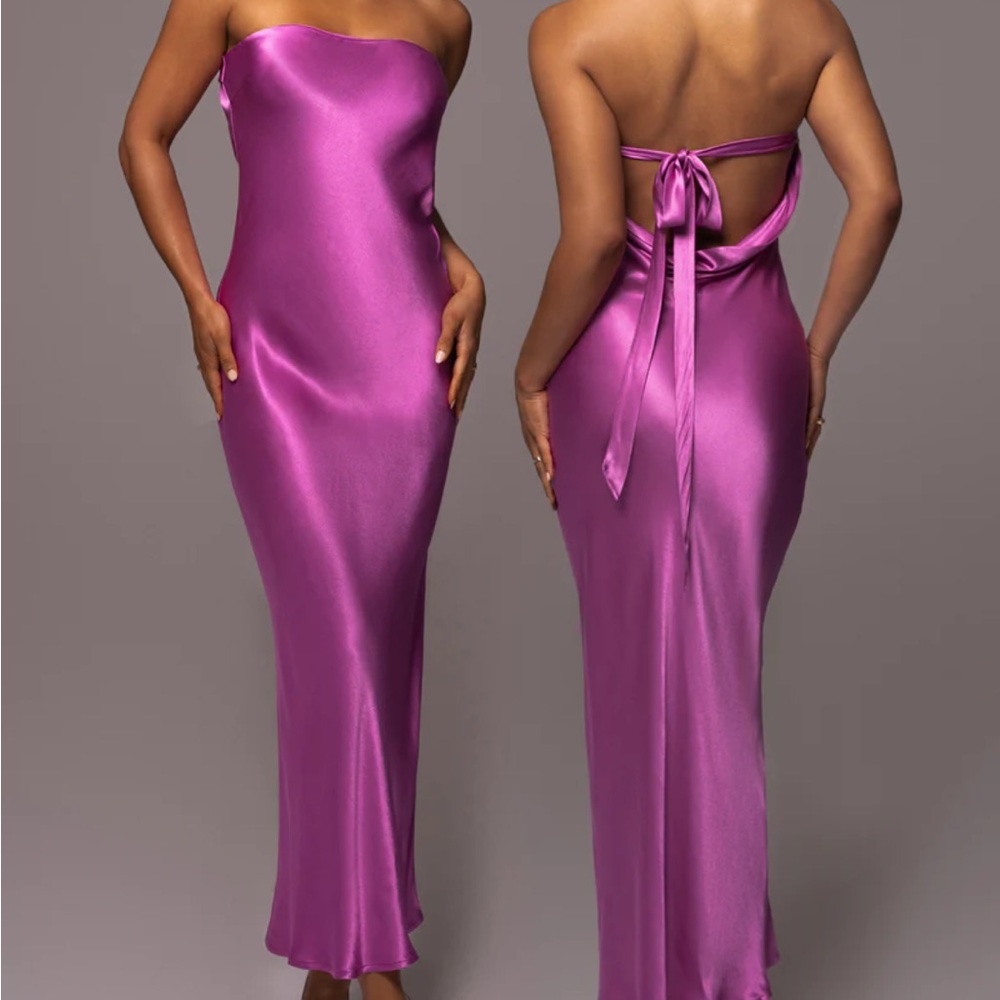 JLUXLABEL Irina Satin Strapless Maxi Dress